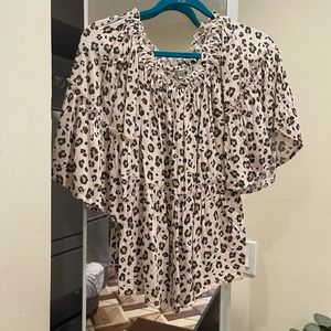 Leopard off the shoulder top